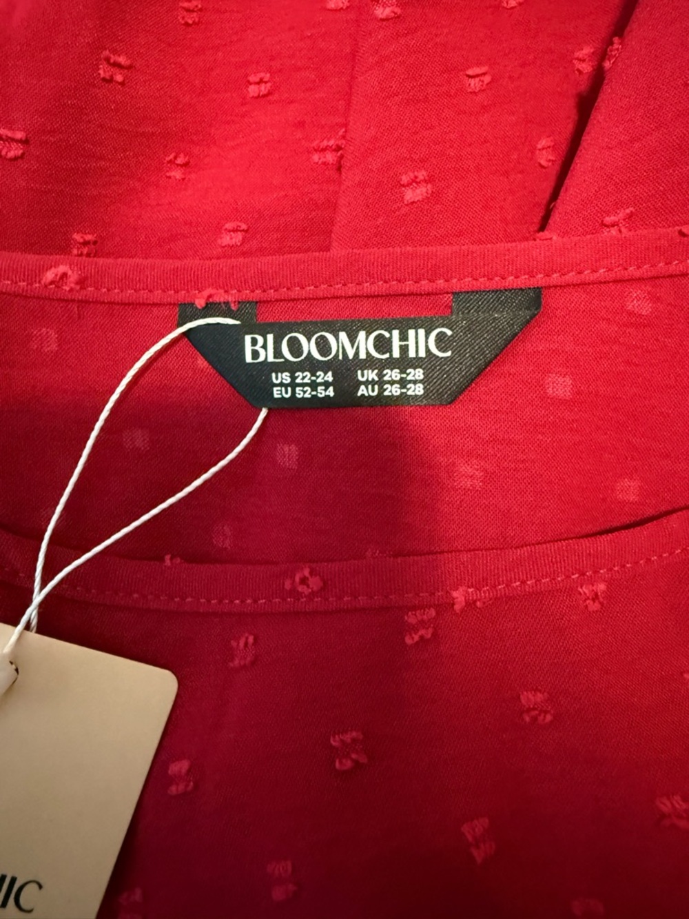 BloomChic Red Dotted Boatneck Tunic - Picture 3 of 4